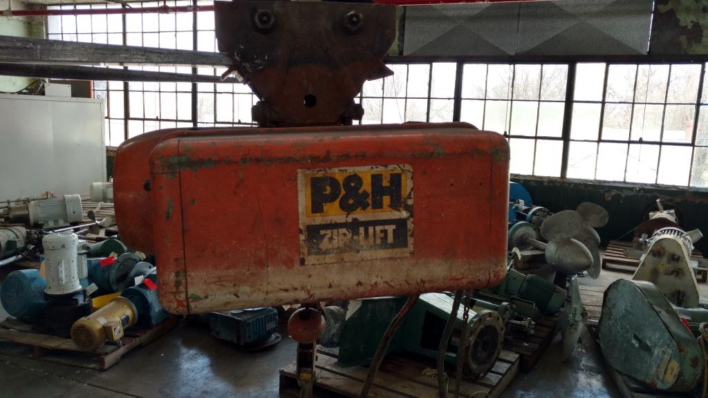 1/2 ton PandH cable hoist with manual trolley