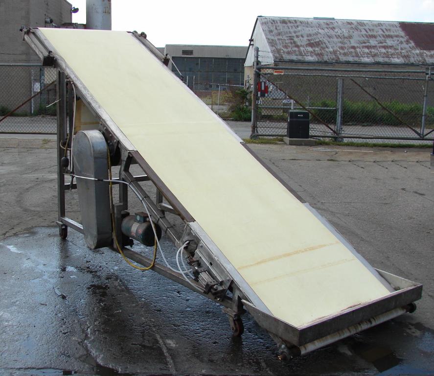 Conveyor inclined belt conveyor Stainless Steel Contact Parts, 40 x 13, 78 discharge height