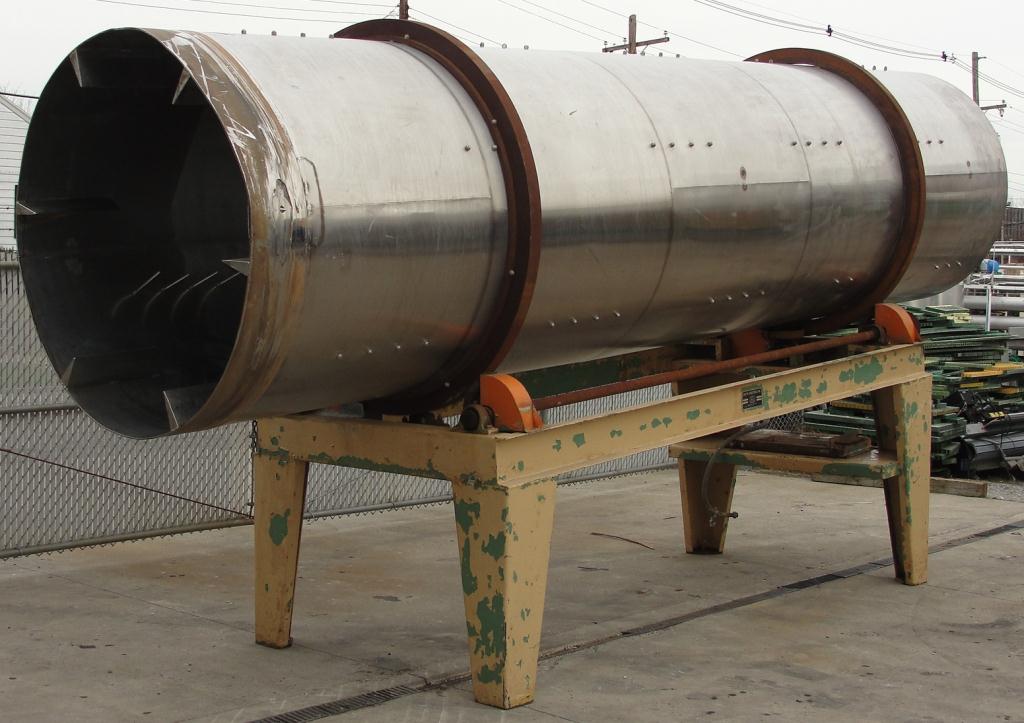 Rotary Cooler 5 dia x 20 long Griffin Industries direct air swept rotary cooler model 5X20, Stainless Steel