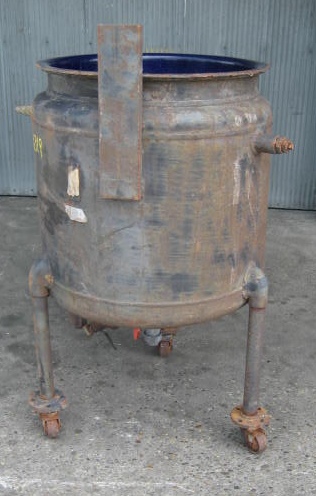 Tank 50 gallon vertical tank, Glass-Lined Carbon Steel, 75 psi jacket, dish bottom