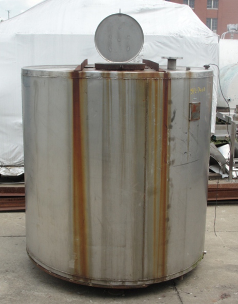 Tank 1,235 gallon vertical tank, Stainless Steel, flat bottom