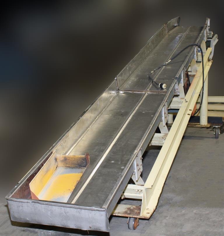 Conveyor Machine and Conveyor Manufacturing, Inc. vibratory conveyor model 24X6, Stainless Steel, 24 wide x 18’ long