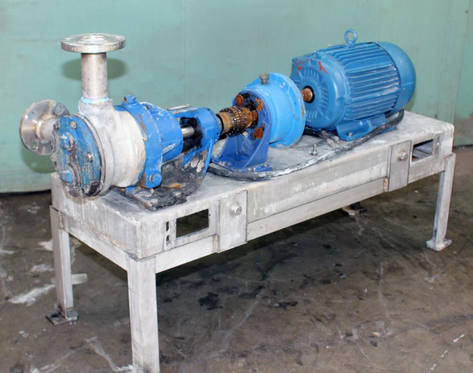 Pump 2 inlet Viking Pumps Inc. positive displacement pump model KK4724, 5 hp, Stainless Steel