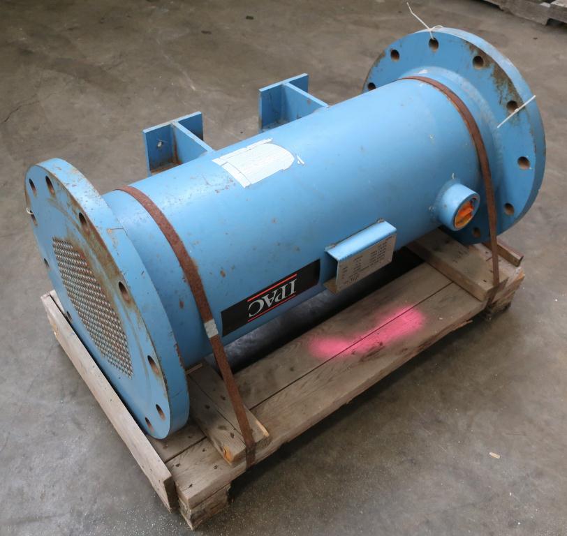 Heat Exchanger 93.2 sq.ft. Ipac 2000 Inc. shell and tube heat exchanger, 200 psi shell, 200 psi internal, 304 SS