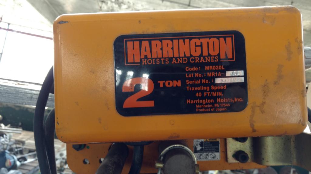 2 Ton Harrington chain hoist with power trolley3