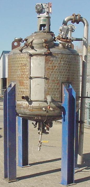 Reactor 350 gallon Resun Manufacturing Co. chemical reactor, 15 psi internal, 60 psi jacket