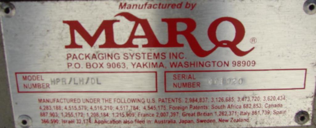 Case Sealer Marq top only case taper model HPR/LH/DL, speed 1200 cases per hour3