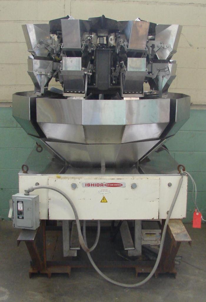 Scale 8 bucket Ishida multihead combination weigher model CCW-Z-208B-S/30-PB, Stainless Steel, 14 g to 454 g weigher capacity