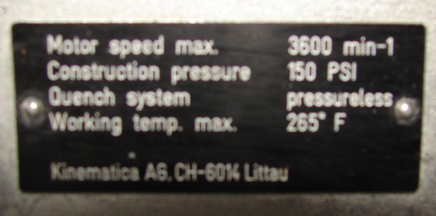 Homogenizer 50 hp Kinematica inline homogenizer model MT3-95-3A, 316 SS4