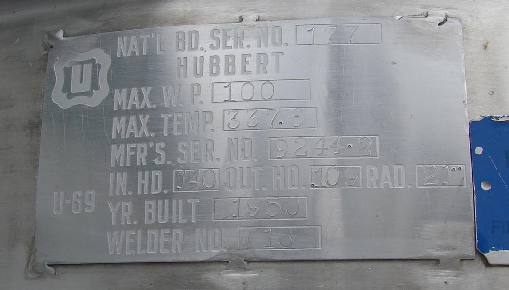 Kettle 300 gallon Hubbert hemispherical bottom kettle, 5 hp lightnin agitator, 100 psi jacket rating, Stainless Steel4