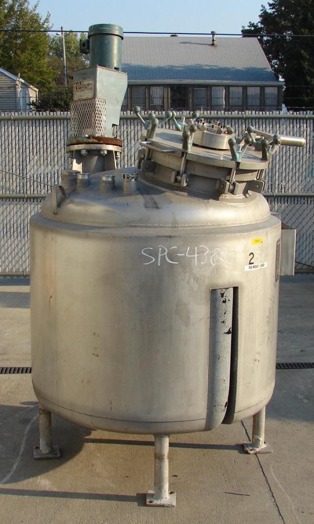 Reactor 200 gallon Mueller chemical reactor, 50 psi internal, 150 psi jacket, 1 hp agitator1