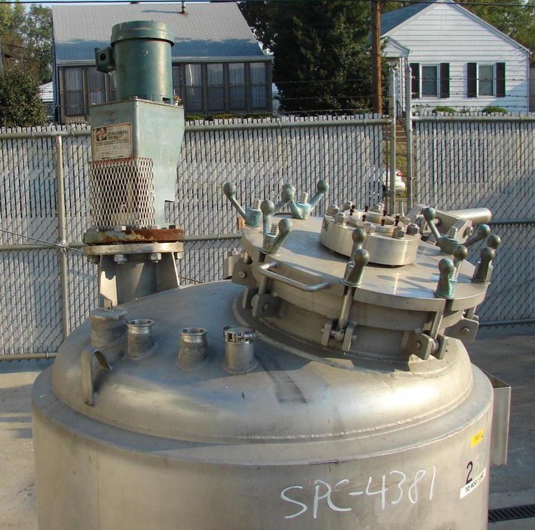 Reactor 200 gallon Mueller chemical reactor, 50 psi internal, 150 psi jacket, 1 hp agitator4