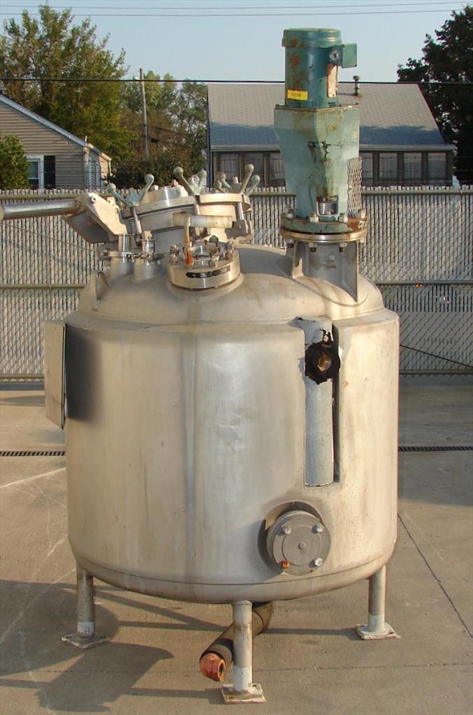 Reactor 200 gallon Mueller chemical reactor, 50 psi internal, 150 psi jacket, 1 hp agitator1