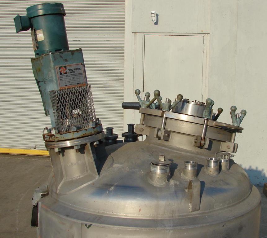 Reactor 200 gallon Mueller chemical reactor, 50 psi internal, 150 psi jacket, 1 hp agitator5