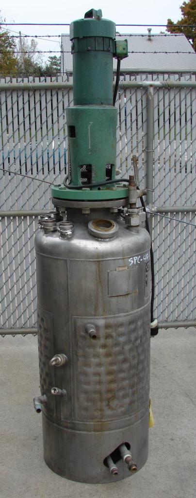 Reactor 50 gallon HC Hicks & Sons chemical reactor, 50 psi internal, 125 psi jacket, 3/4 hp agitator1