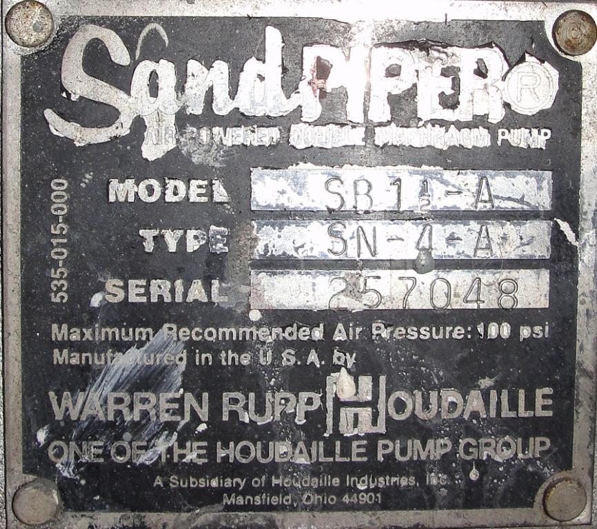 Pump 1.5 Warren-Rupp/ Sandpiper diaphragm pump, Aluminum3