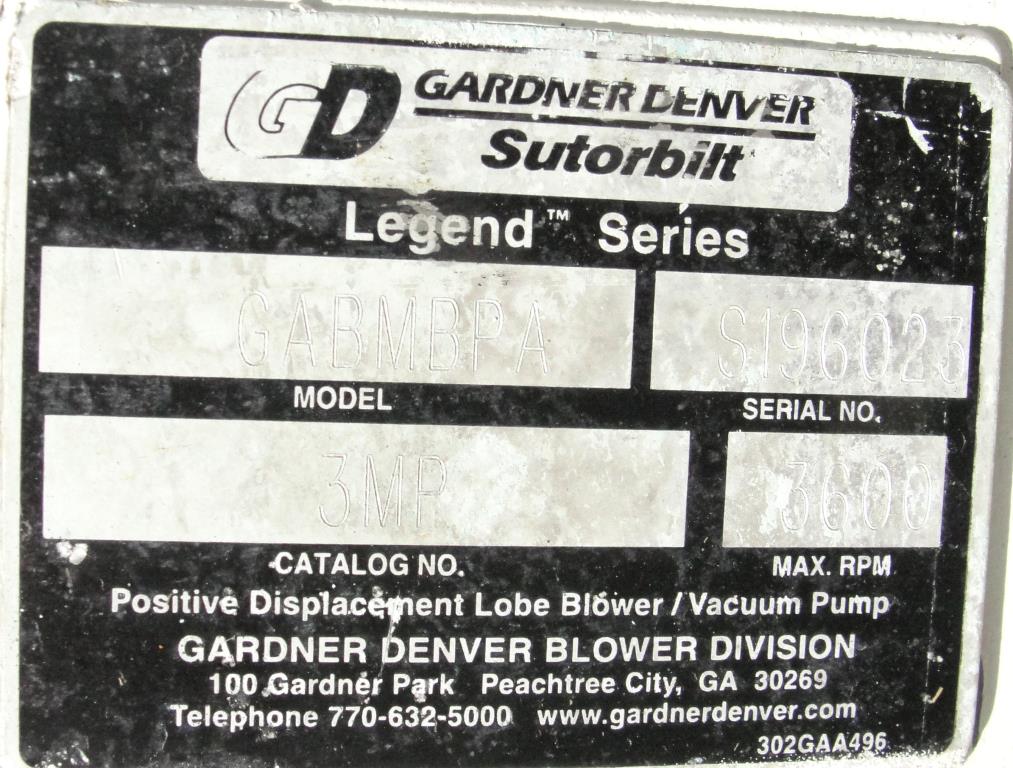Blower 64 cfm, positive displacement blower Garden Denver, 5 hp4