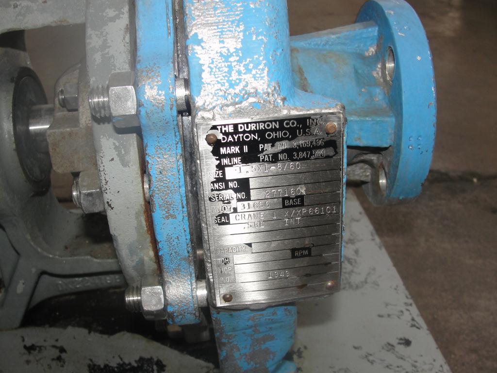 Pump 1.5x1x8 Durco centrifugal pump, 5 hp, Stainless Steel3
