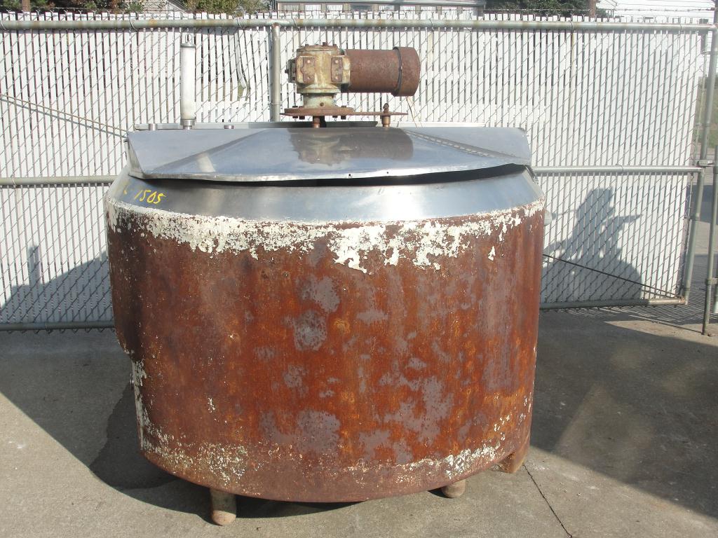 Tank 350 gallon vertical tank, Stainless Steel Contact Parts, atmospheric jacket1