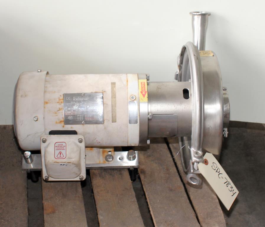 Pump 2.5x1.5x7 Alfa Laval centrifugal pump, 2 hp, Stainless Steel Contact Parts