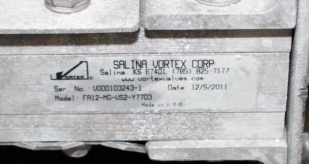 Valve 12 Salina Vortex Corp. gate valve, Pneumatic, Stainless Steel Contact Parts3