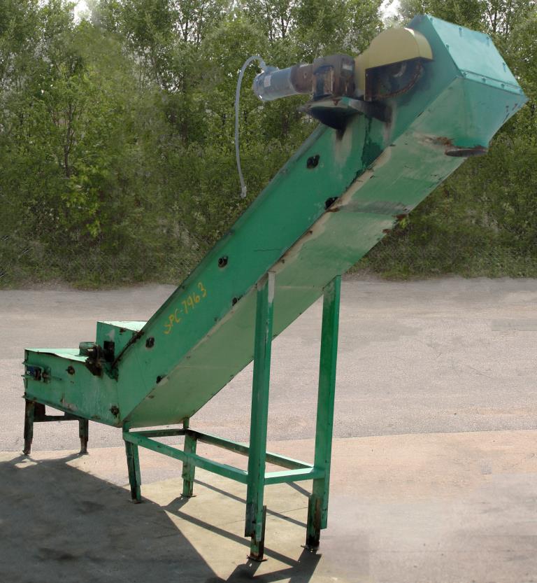 Conveyor inclined belt conveyor CS, 14w x 15 long, 86-3/4 discharge height7