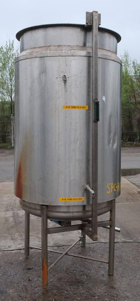 Tank 250 gallon vertical tank, Stainless Steel, dish1
