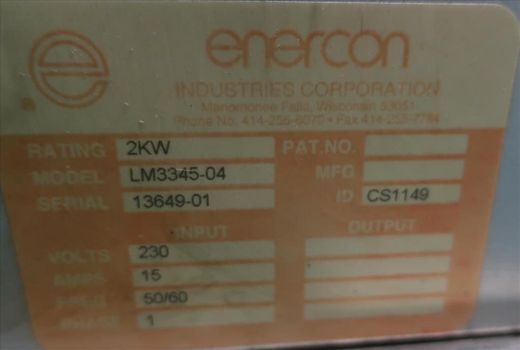 Tamper Evident Sealer Enercon induction cap sealer model LM3345-045