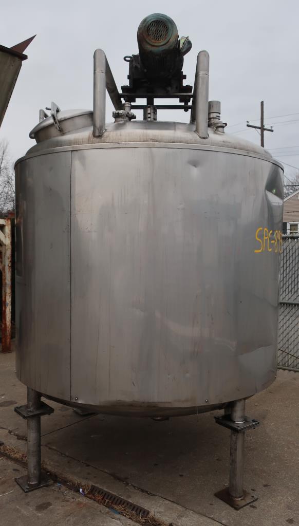 Kettle 1000 gallon Vendome processor kettle, agitator 5 hp side scraping, 100 psi jacket rating, Stainless Steel2
