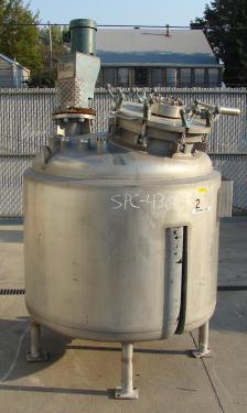 Reactor 200 gallon Mueller chemical reactor, 50 psi internal, 150 psi jacket, 1 hp agitator