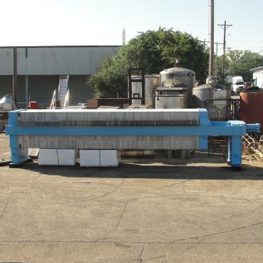 Filtration Equipment 194 cu ft JWI recessed plate filter press model 1450mm, Polyethylene