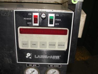 Labeler Label-Aire pressure sensitive labeler model 2111M, blow on, 1500 fpm