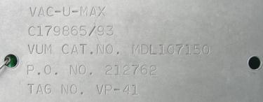Blower 67 cfm, positive displacement blower Vac-U-Max, 3 hp