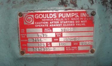 Pump 2x3-10 Goulds Pumps centrifugal pump, 10 hp, Stainless Steel