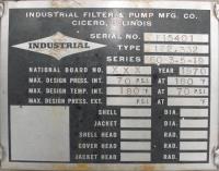 Filters & Filtration Equipment 500 sqft. Industrial Filter & Pump Co. vertical leaf filter model 122.332, 304 SS