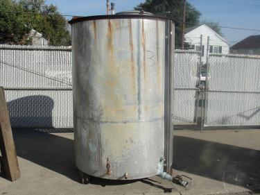 Tank 740 gallon vertical tank, Stainless Steel, flat