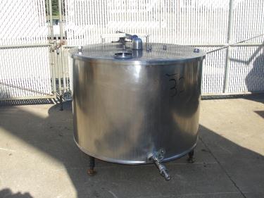 Kettle 250 gallon Pfaudler processor kettle, 125 PSI psi jacket rating, Stainless Steel