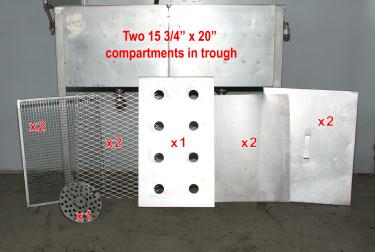 Miscellaneous Equipment bottle dump station Stainless Steel 14 each 1-5/8 diameter holes holes, 17W x 41-½L x 36-1/2H