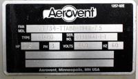 Blower 10101 cfm centrifugal fan Aerovent size 22 model 22 T734 TTABD, 7.5 hp, CS