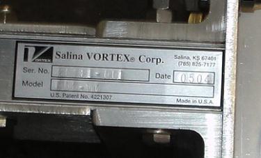 Valve I450X 6 ½ Salina Vortex Corp gate valve, pneumatic, Stainless Steel Contact Parts