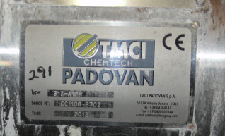 Heat Exchanger TMCI Padovan - Chemtech scrape surface heat exchanger, 1015 psi shell, 261 psi internal, Stainless Steel
