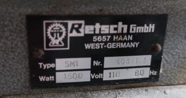 Mill Restch GmbH knife mill model SM1, CS, 2 hp, 3 1/4 x 3 1/4 throat size