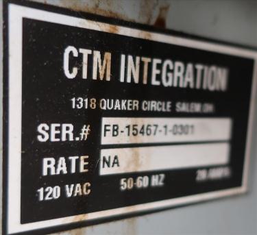 Labeler CTM integration pressure sensitive labeler model CTM, front and back, up to 900 inches/min