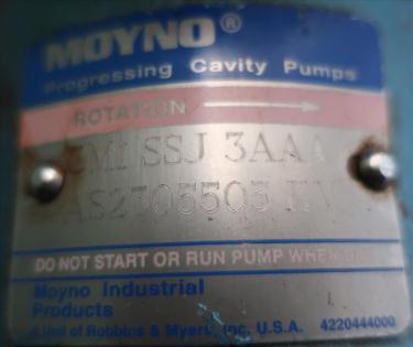 Pump Moyno progressive cavity pump model 3M1-SSJ-3AAA, 1/2 hp, Stainless Steel