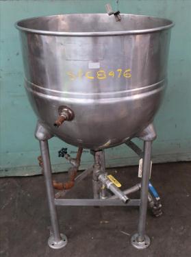 Kettle 30 gallon Groen hemispherical bottom kettle, 100 psi jacket rating, 316 SS