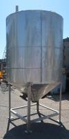 Tank 715 gallon vertical tank, Stainless Steel, 1.5 jacket, conical bottom