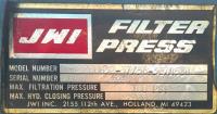 Filters 30 cu.ft. JWI recessed plate filter press model 1000G32-37/56, poly