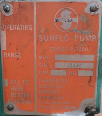 Pump Sunflo centrifugal pump, 15 hp, Stainless Steel
