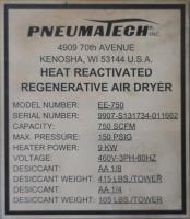 Compressor Pneumatech air dryer model EE750, 750 cfm