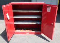 Miscellaneous Equipment tool and parts cabinet, 3 shelf, Justrite, 43w x 18d x 44.25h
